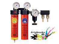 Sata Двухступенчатый фильтр 244 для зон подготовки с регулятором давления и выходным модулем G 1/4